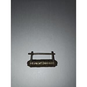 Chinese Vintage Antique old Style Password Brass Carved Word Padlock Lock Decor